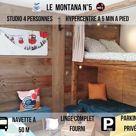 Le Montana - Studio Rue Du Centre - Cosy Et Montagnard - Navette Les Gets Buitenkant foto
